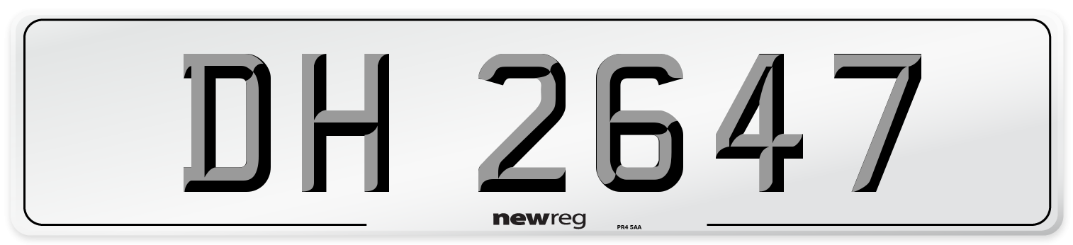 DH 2647 Number Plate from New Reg